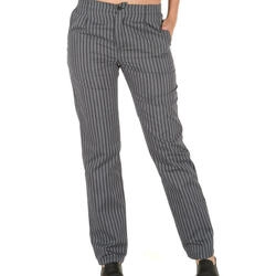 Calça cozinha unissexo riscas (Preto/cinza riscas)